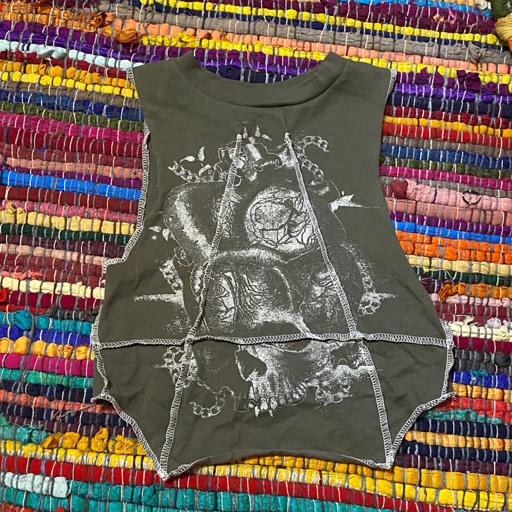 Graphic Olive Tank Top